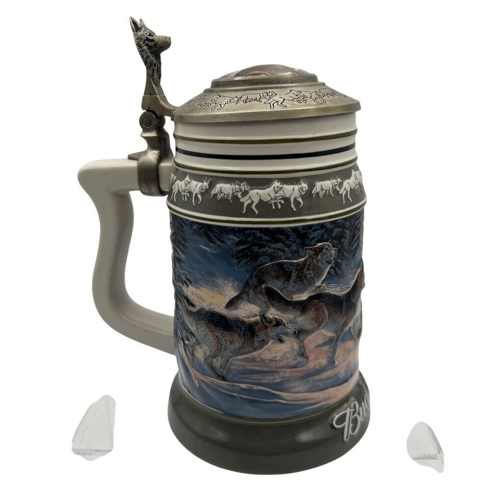 VTG Budweiser 2000 3D Mug The Wolf Pack Series Run For The Moment Stein CS471 - Picture 4 of 16